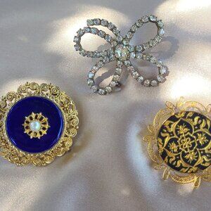 A Unique Trio of Vintage Brooches-$45.00